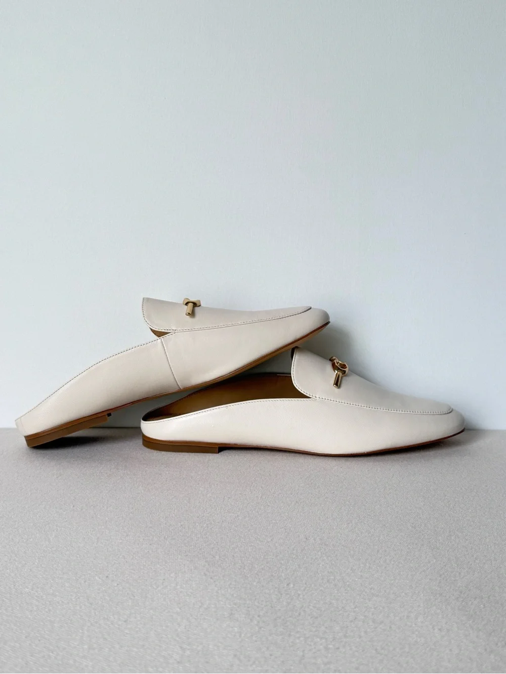 NWT Coach Sienna Leather Mule Loafers White Chalk Slip-On Size 10 C5770
